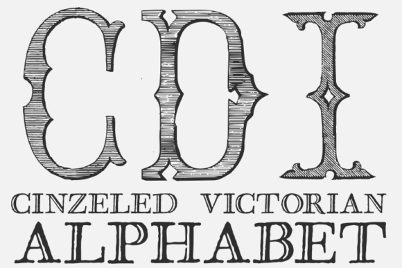 Cinzeled Victorian Alphabet: Vintage Charm for Modern Design