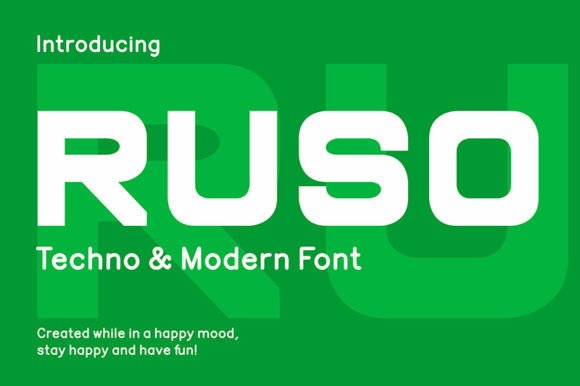 Ruso: A Modern Display Font for Sharp, Clean Designs